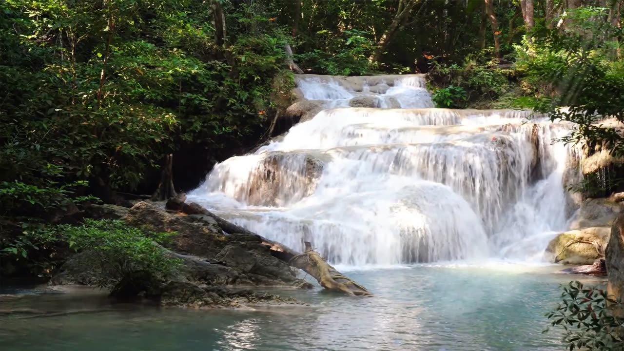 water falls with aerial view