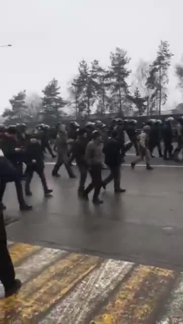 Police in Almaty leave their positions in Republic Square, where protesters took over the local