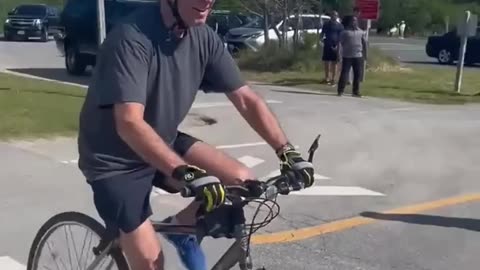 Biden crashed his bike in a race...