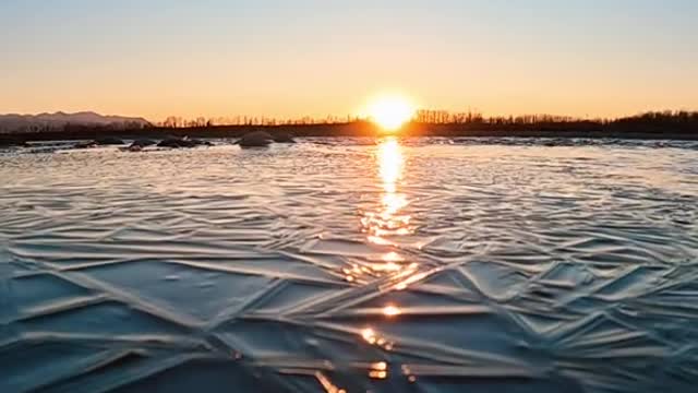 A frozen lake