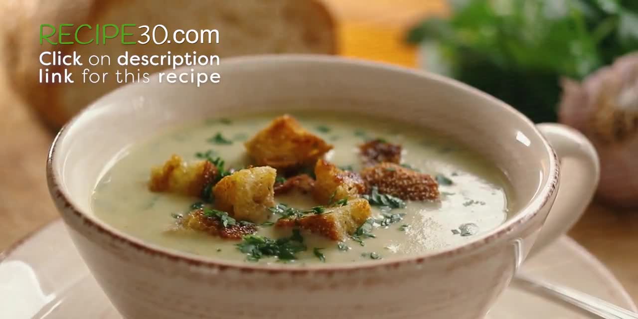 Garlic Soup Italian style with crispy croutons