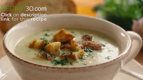 Garlic Soup Italian style with crispy croutons