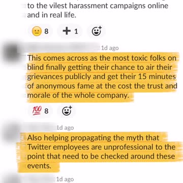 Twitter Slack Channel Leak: Employee says leaker a target for "the most vile harassment campaign"