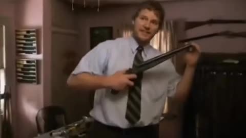 "oh my god there's a room full of just guns" - Chris Pratt