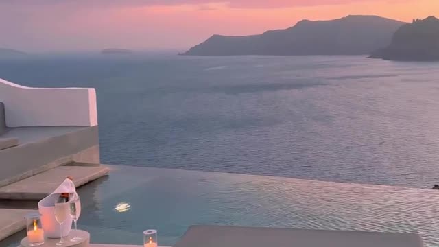 Unforgettable hotel view in Santorini