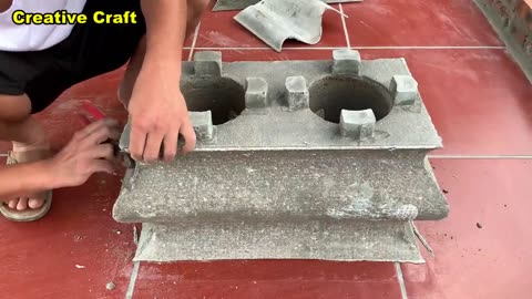 Unique Design Firewood Stoves From Cement - Crafts With Cement --- AF inventions / 83