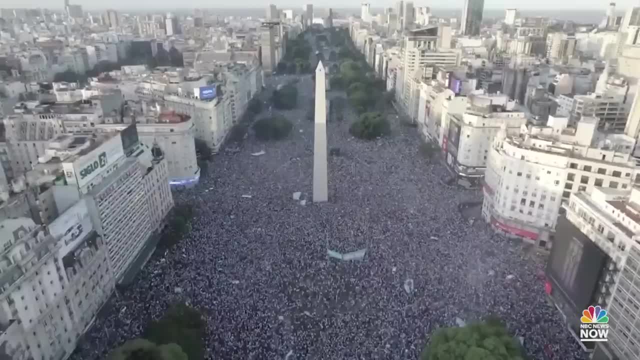 Watch: Huge Crowds In Buenos Aires Celebrate Argentina's World Cup Win