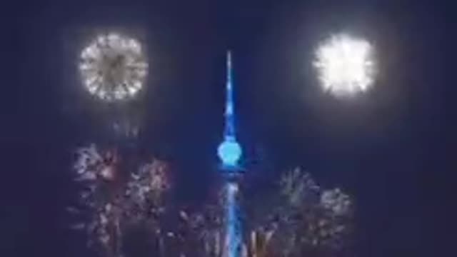 Qingdao TV Tower, projection using 5G + Project blue beam technology