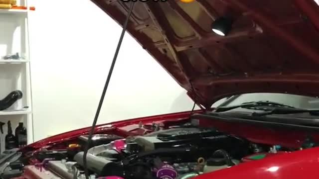 Automobile internal engine configuration shows repair engine.