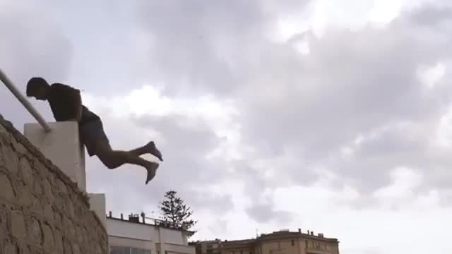 Parkour spins and jumps