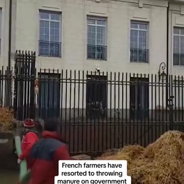 French farmers have resorted to throwing manure on government buildings as a form of protest