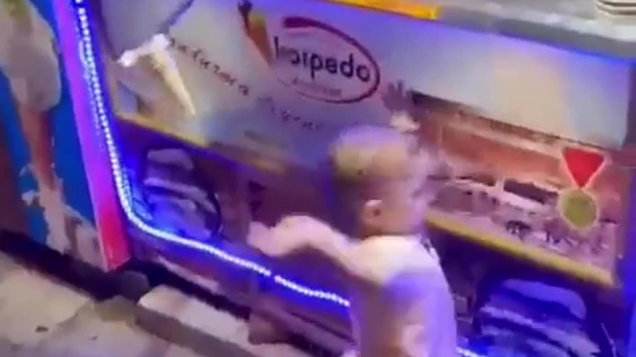 The child is angry with the ice cream seller