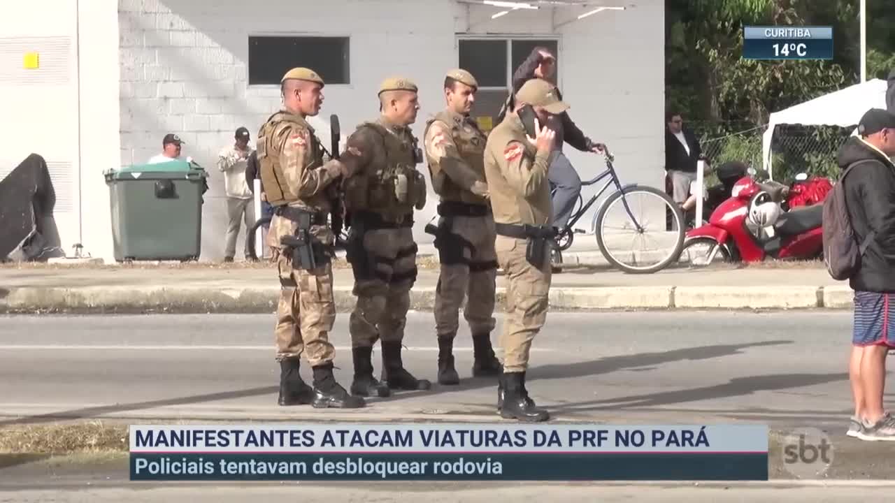 Manifestantes bolsonaristas atacam viaturas no Pará | SBT Brasil (07/11/22)