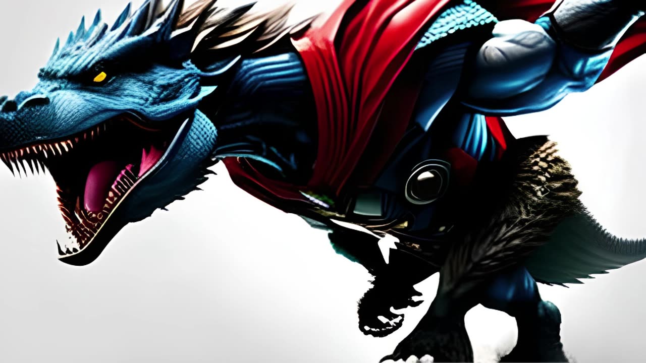 what is the process of transforming Thor's superhero into a dinosaur?