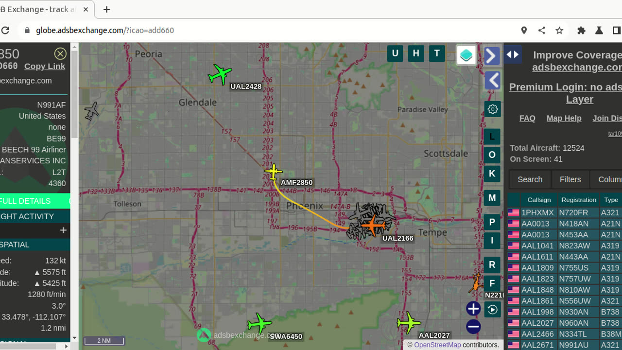 AMF2850 aka N991AF, Kphx Feb 10th 2024 -