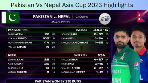 Pakistan vs nepal 2023