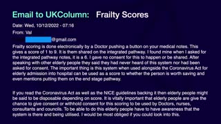 UK Column News - 12th October 2022 - Remote Frailty Scoring