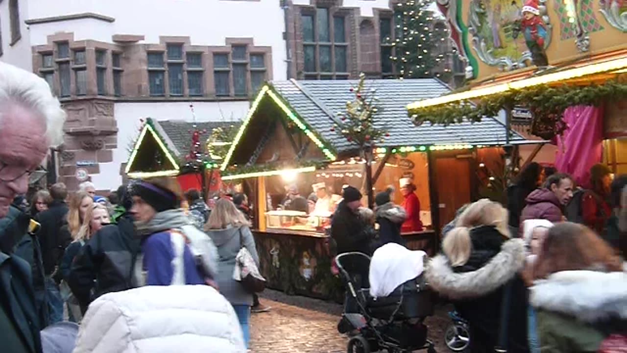 Christmas market in in Freiburg, Germany 20 December 2017