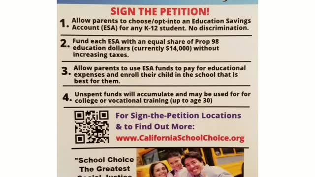 California School Choice petition for 2022