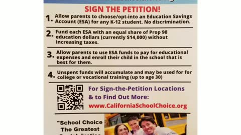 California School Choice petition for 2022