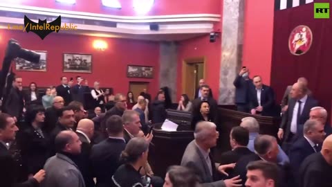 Members of Georgian parliament end up in a wild punch-up over Foreign Agents Bill