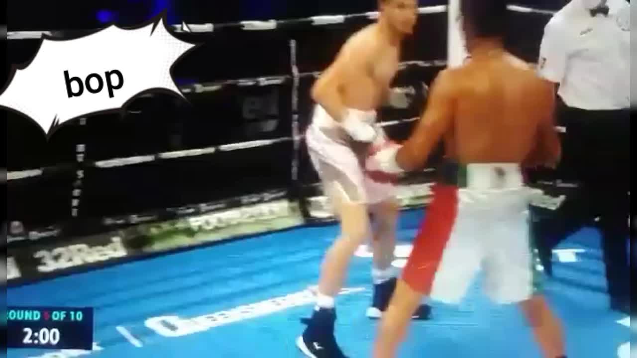 Guy flips man during boxing match