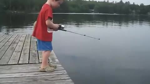 Boy catches fish in record time