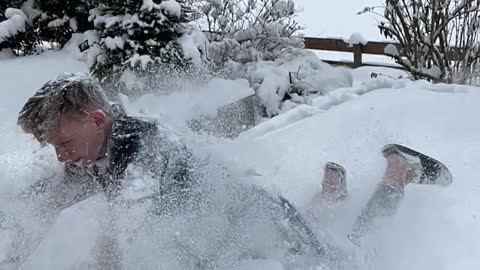 Trampoline Snow Landing