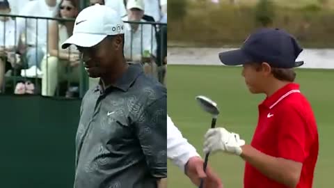 Tiger Woods reacts to Charlie & Tiger- Mannerisms video_Cut