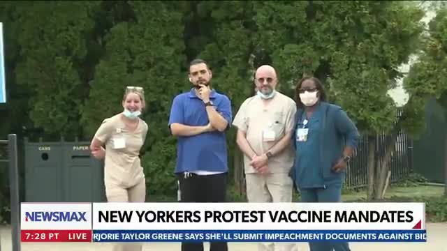 NEW YORKERS PROTEST VACCINE PASSPORTS