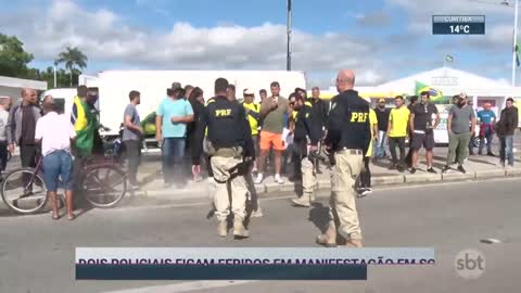 Manifestantes bolsonaristas atacam viaturas no Pará | SBT Brasil (07/11/22)