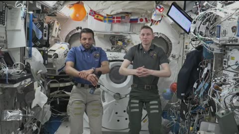 Space station crew talks