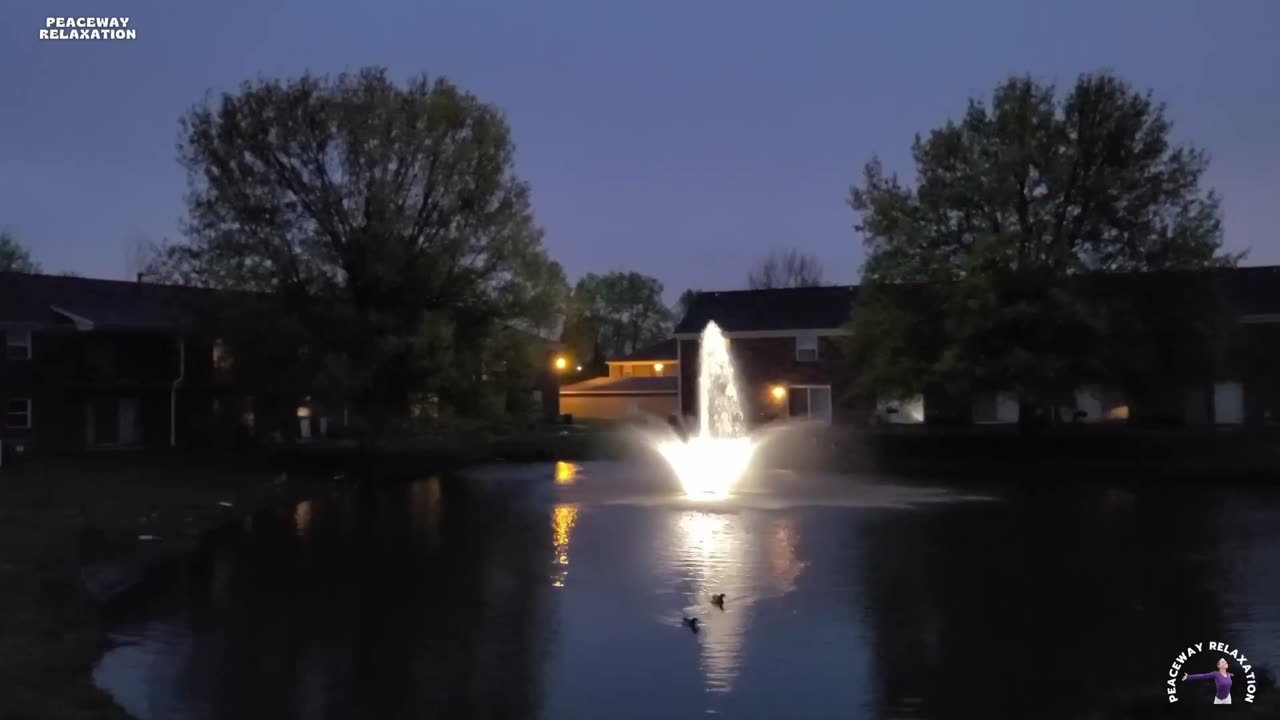 Beautiful Fountain For Night Relaxation | Relaxing Nature Sounds