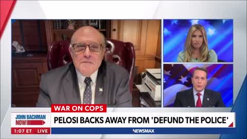 Giuliani Rips 'Phony' Pelosi For Backing Away From 'Defund The Police'