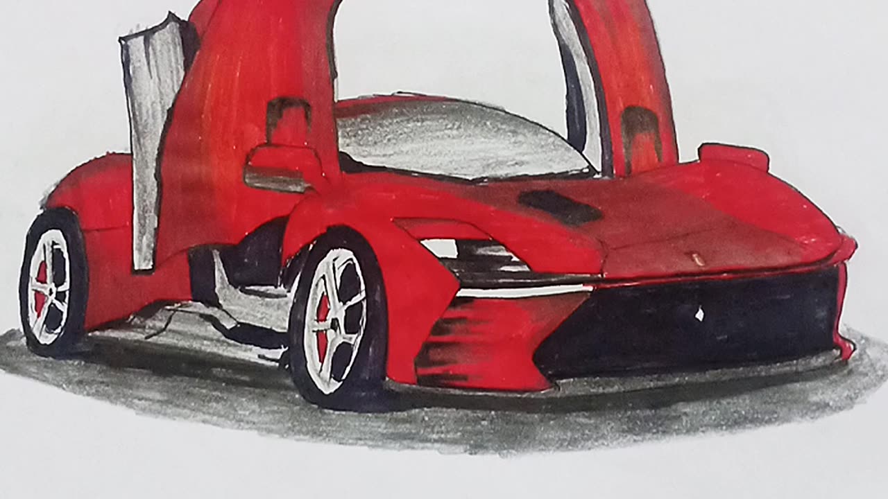 Ferrari car drawing 👹 #shorts #viral #viralvideo #ferrari #car