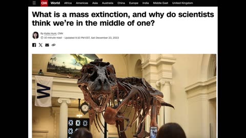 WE ARE IN THE MIDDLE OF A MASS EXTINCTION- YOUD HAVE TO BE BLIND - BRAIN DEAD NOT TO GET IT YET-