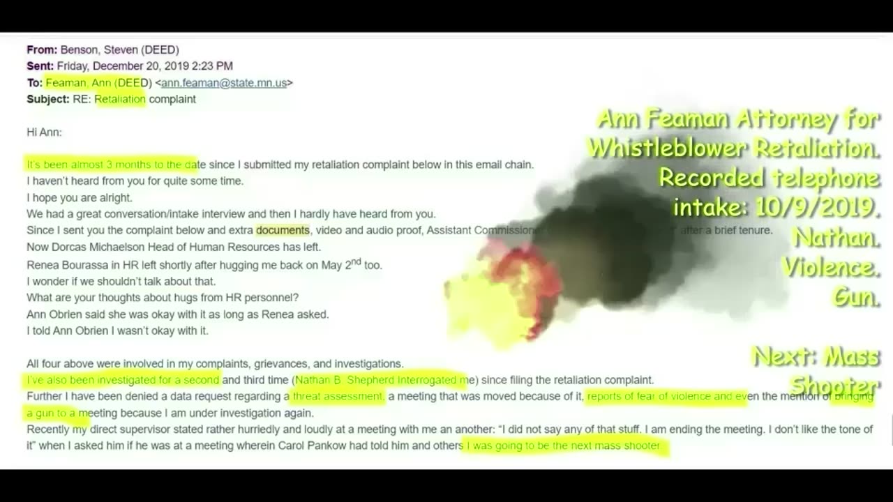 Episode 11. The Sexual Defamation of a Minnesota Whistleblowing Active Shooter. State agency lawyers, assistant attorneys general and union MAPE lawyers collude to cover up pandemic era fraud.