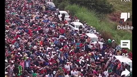 LOOK AT ALL THE PEOPLE COMING ACROSS OUR BORDER