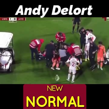 The French forward Andy Delort playing for Qatari club Umm-Salal, collapsed and ...