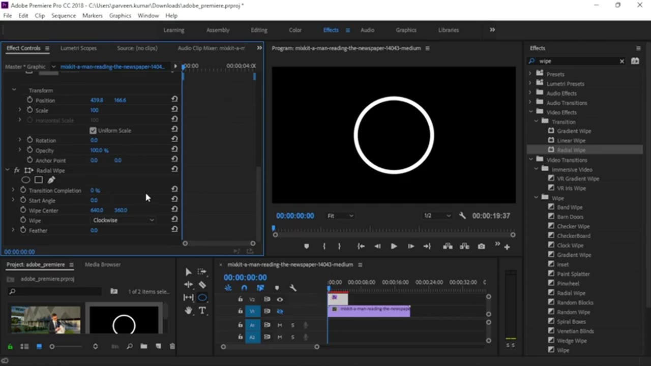 Adobe Premiere Pro – Circle Progress Bar
