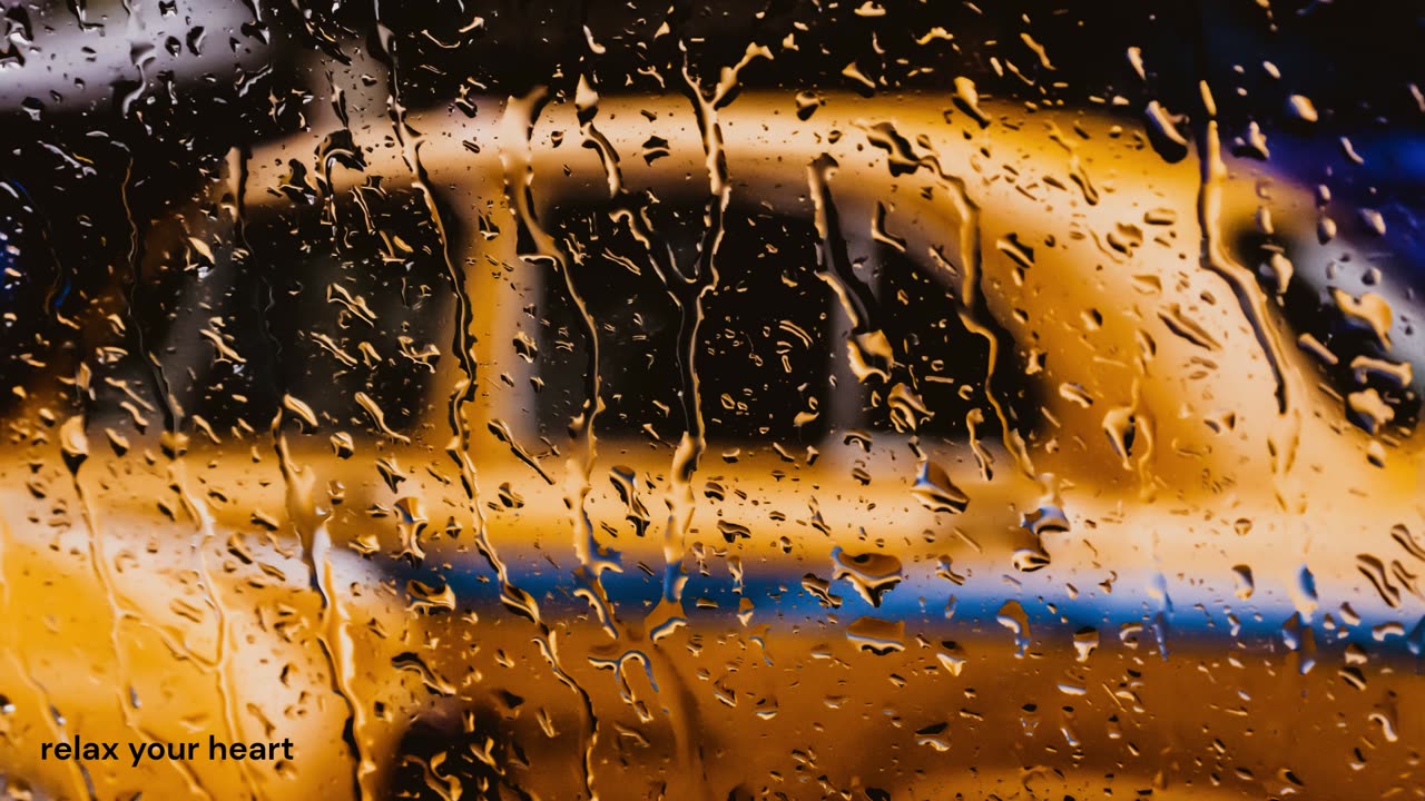 4K rain music in NYC - Smooth Jazz Music & Rain on Window for Relax, Study and Work