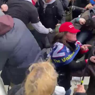 J6 New Footage | Trump Supporters Attempting To Stop People From Breaking into The Capitol