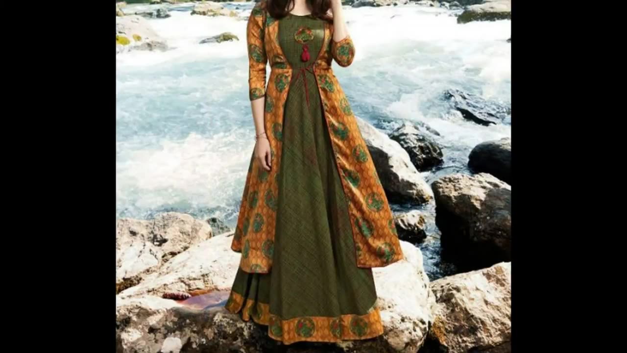 girls kurti with long shrug