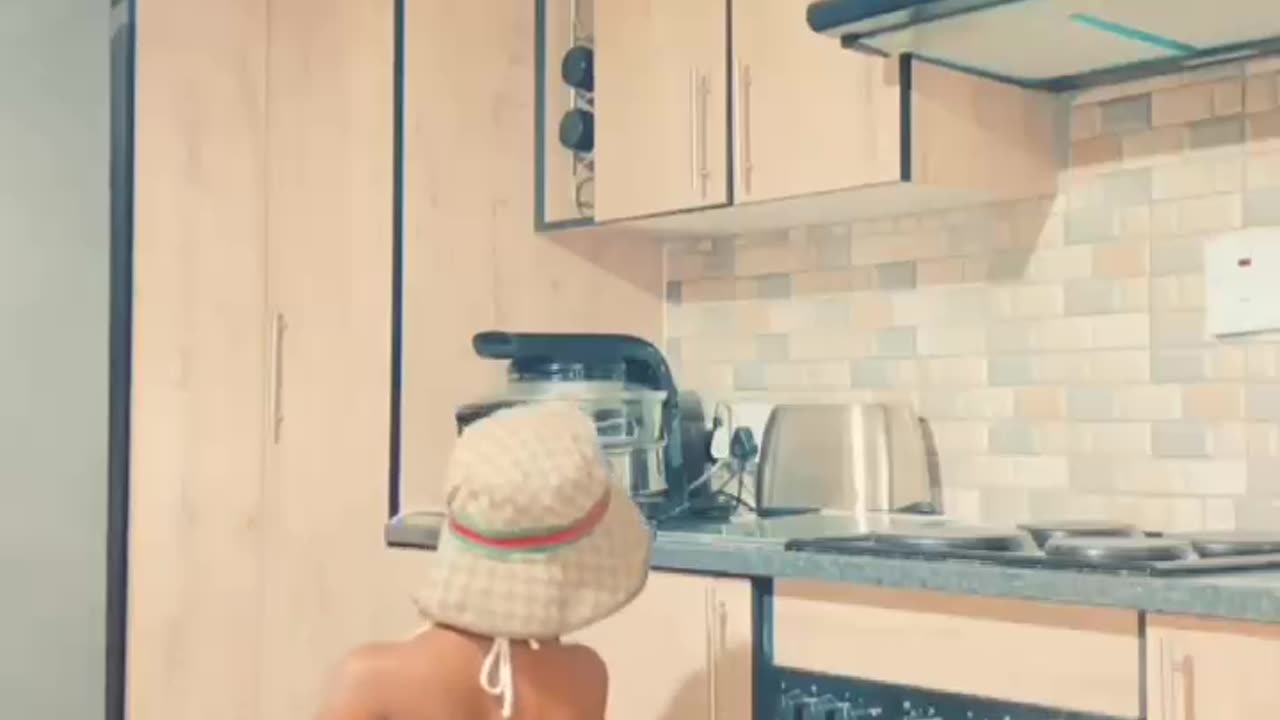 Twerking in the kitchen.