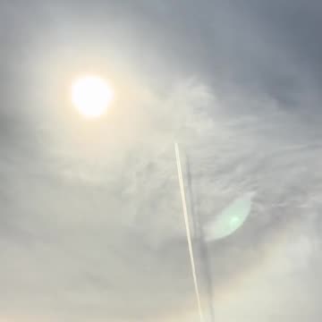 Contrail Shadow Cast On The Upper Cloud Deck - 5-3-2024