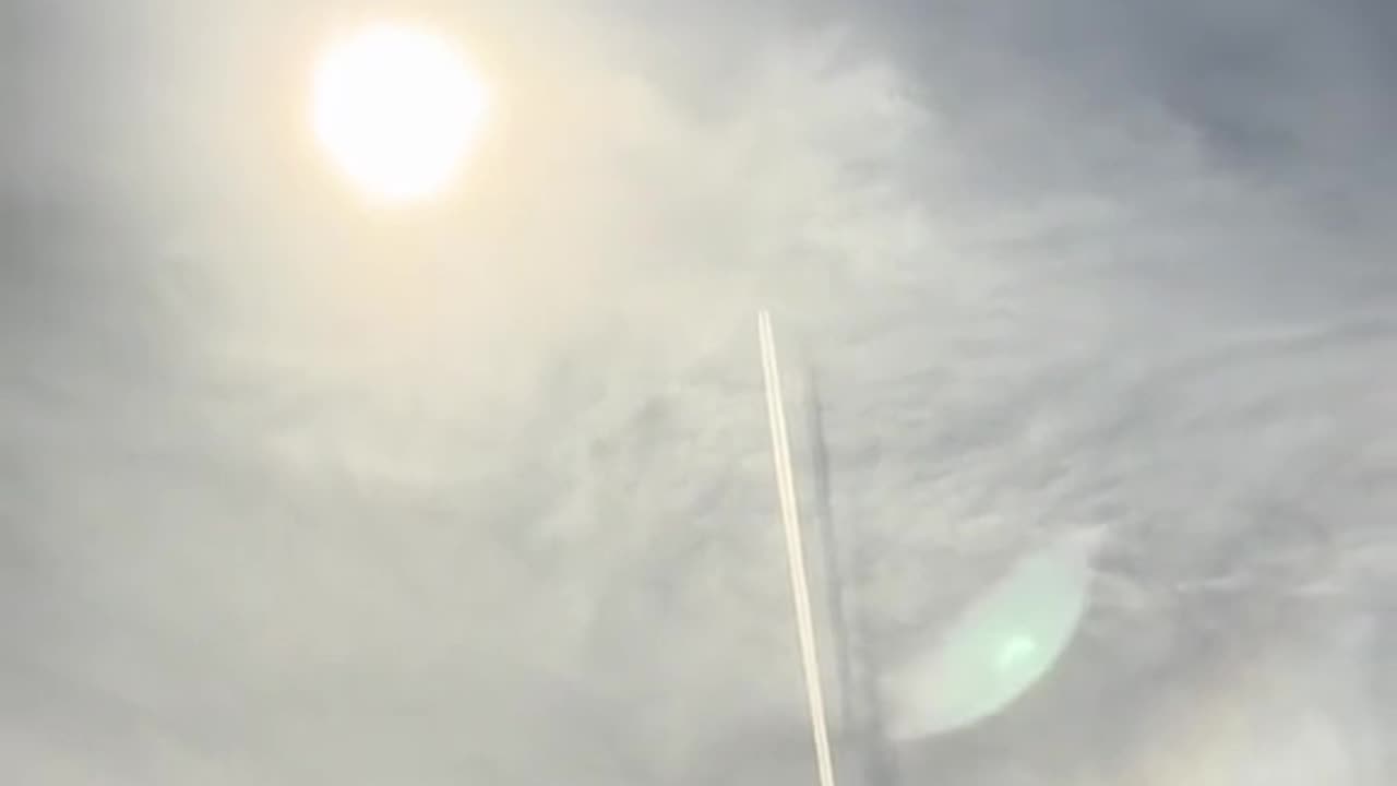 Contrail Shadow Cast On The Upper Cloud Deck - 5-3-2024