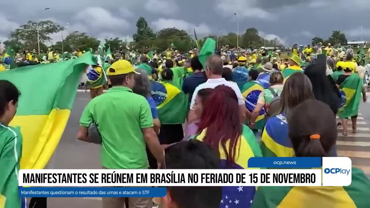 Manifestantes se reúnem em Brasília no feriado de 15 de novembro