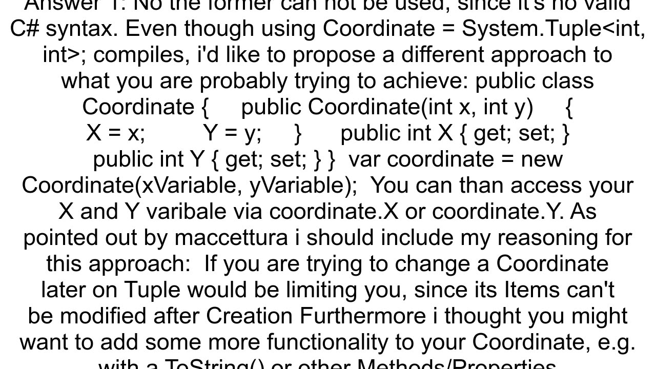 Declaring an anonymous tuple with using is it possible