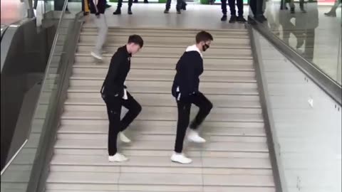 Dancing on the stairs