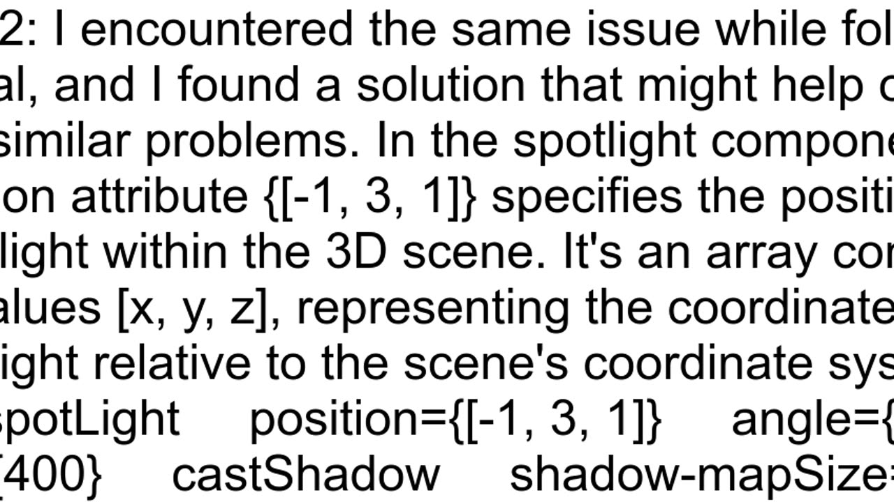 Spotlight isn39t working whereas hemisphere Light and Point Light is working in my code